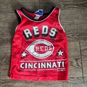 Vintage Kids Red Babylair 1995 Cincinnati Reds MLB Jersey Tank Top Small RARE